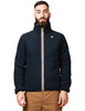 Giubbino uomo k-way pascal blu con zip a collo alto in pile liscio all'esterno e pile sherpa all'interno