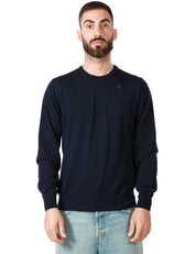 MAGLIONE UOMO K-WAY SEBASTIEN BLU GIROCOLLO IN LANA MERINO EASY CARE