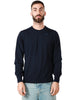 Maglione uomo k-way sebastien blu girocollo in lana merino easy care