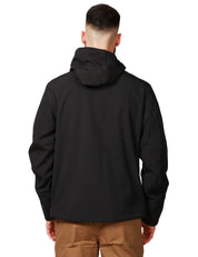 GIUBBOTTO UOMO K-WAY JACKO NERO/BLU CON ZIP E CAPPUCCIO IN NYLON IMPERMEABILE, IDROREPELLENTE E ANTIVENTO