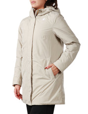 GIUBBOTTO DONNA K-WAY SOPHIE BEIGE CON ZIP E CAPPUCCIO IN TESSUTO IMPERMEABILE E ANTIVENTO