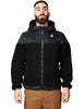 Giubbotto uomo k-way jildaz orsetto nero con zip e cappuccio in nylon impermeabile e tessuho sherpa