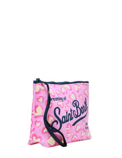 POCHETTE MC 2 SAINT BARTH ROSA CON STAMPA CUORI E LOGO BLU IN SCUBA