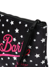 POCHETTE MC 2 SAINT BARTH NERA IN SCUBA CON STAMPA STELLE E STAMPA LOGO FUXIA