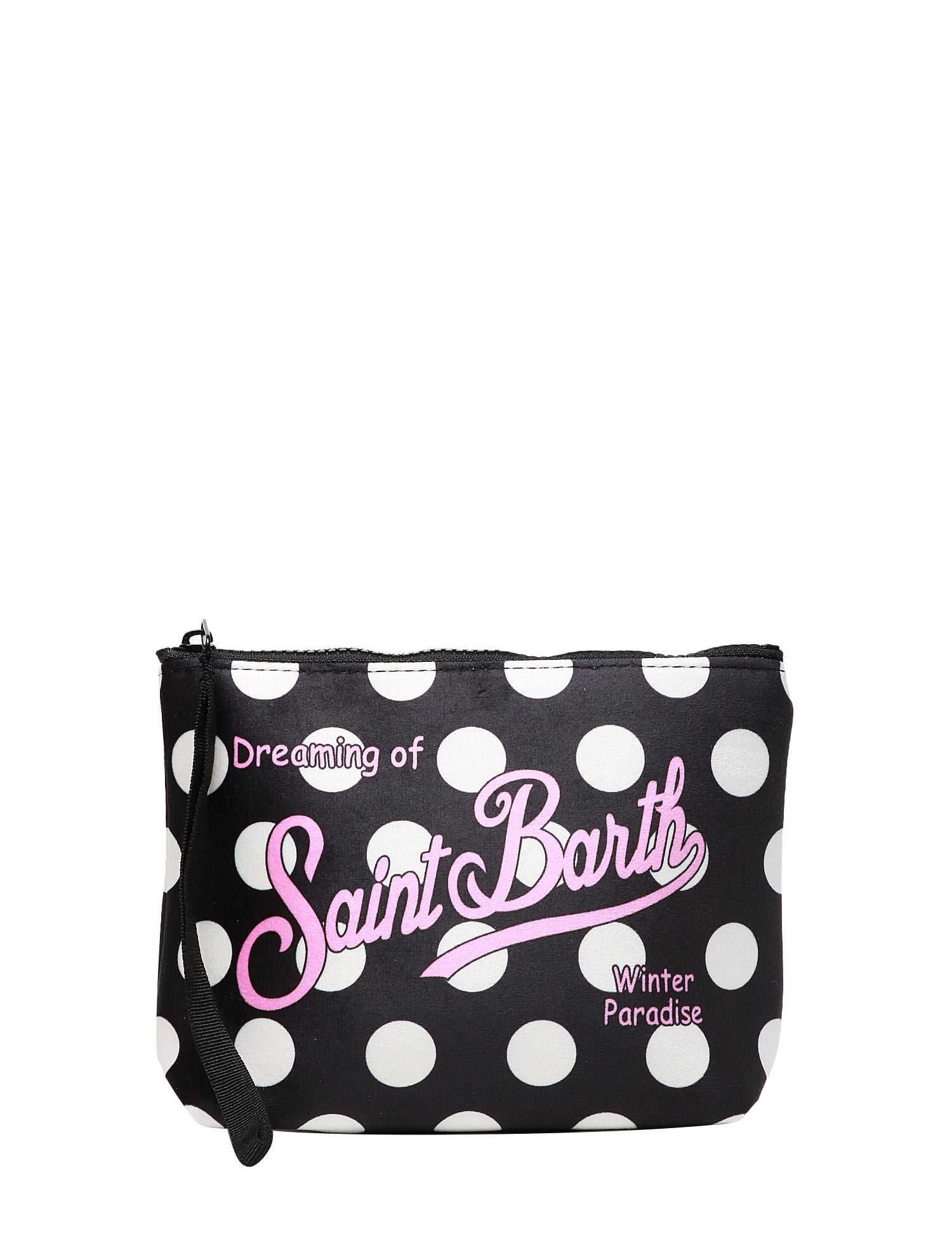 POCHETTE MC 2 SAINT BARTH NERA CON POIS BIANCHI IN SCUBA