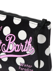 POCHETTE MC 2 SAINT BARTH NERA CON POIS BIANCHI IN SCUBA