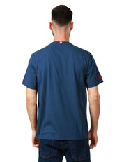 T-SHIRT UOMO MC 2 SAINT BARTH BLU NAVY GIROCOLLO CON RICAMO "LEVATEJE ER VINO"