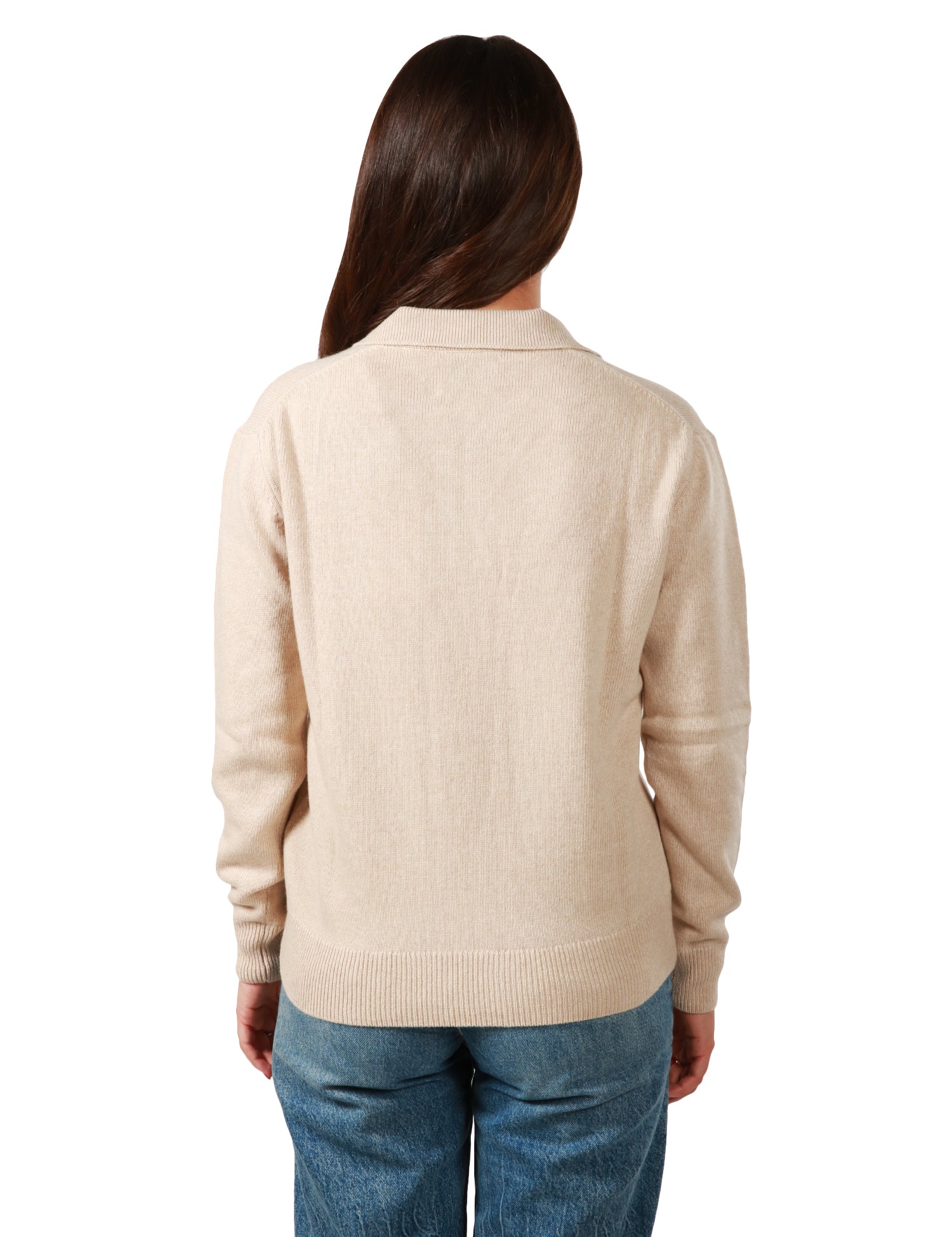 MAGLIONE DONNA MC 2 SAINT BARTH EZE BEIGE CON SCOLLO A V E COLLETTO IN MISTO LANA E CASHMERE