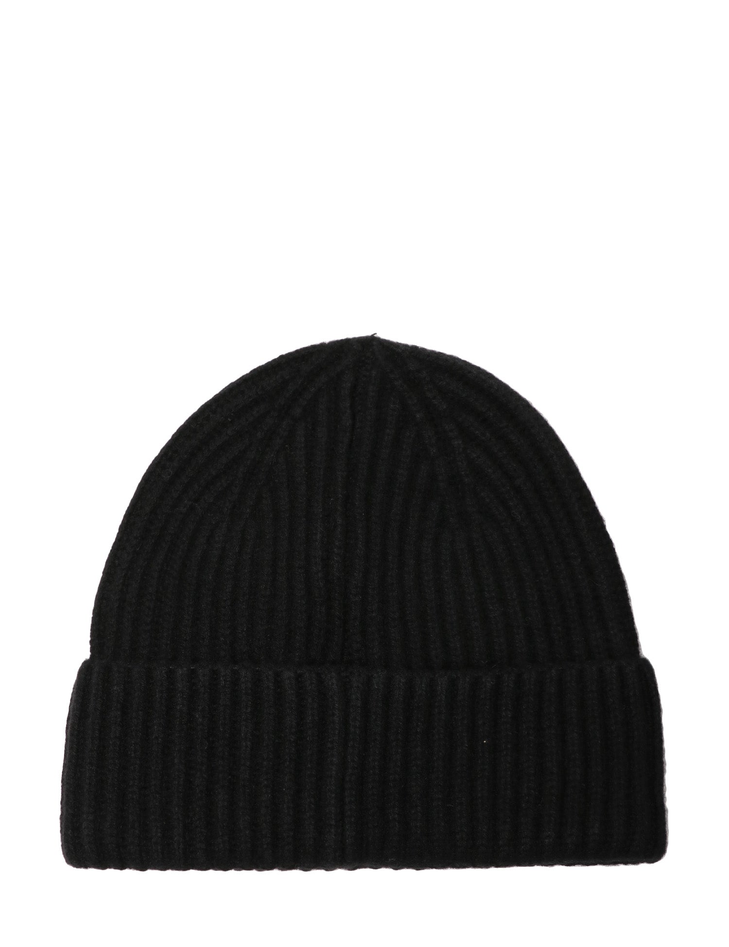 CAPPELLO MC 2 SAINT BARTH MOSS NERO IN MISTO LANA E CASHMERE A COSTE CON LOGO RICAMATO SUL DAVANTI