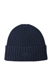 CAPPELLO UOMO MC 2 SAINT BARTH WENGEN BLU CON RICAMO LOGO IN MISTO LANA E CASHMERE A COSTE