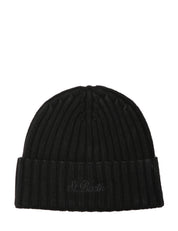 CAPPELLO UOMO MC 2 SAINT BARTH WENGEN NERO CON RICAMO LOGO IN MISTO LANA E CASHMERE A COSTE