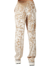 PANTALONE DONNA MC 2 SAINT BARTH YVONNE BEIGE IN CINIGLIA CON ELASTICO IN VITA