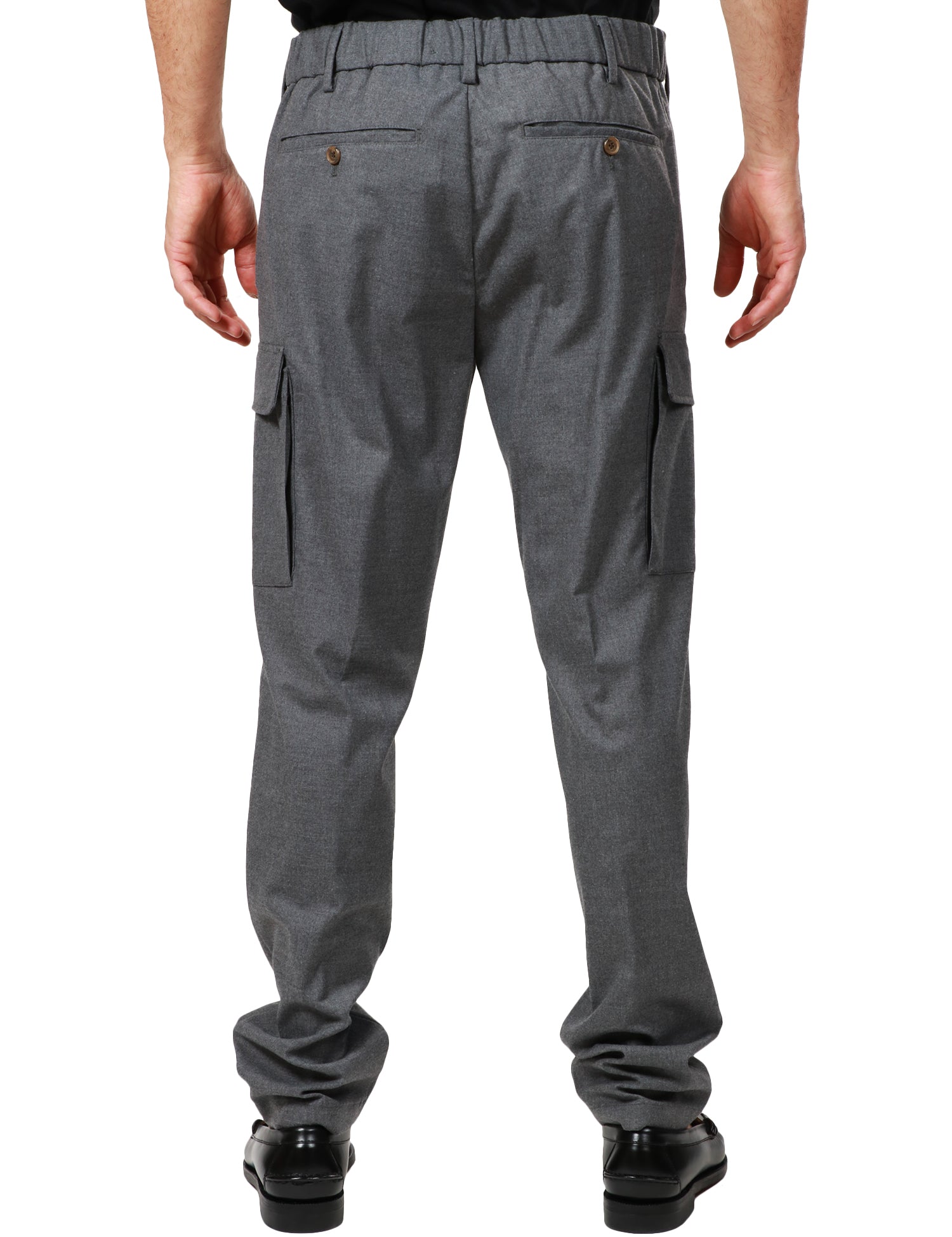 PANTALONE UOMO MYTHS GRIGIO CON TASCHE CARGO LATERALI E COULISSE IN VITA