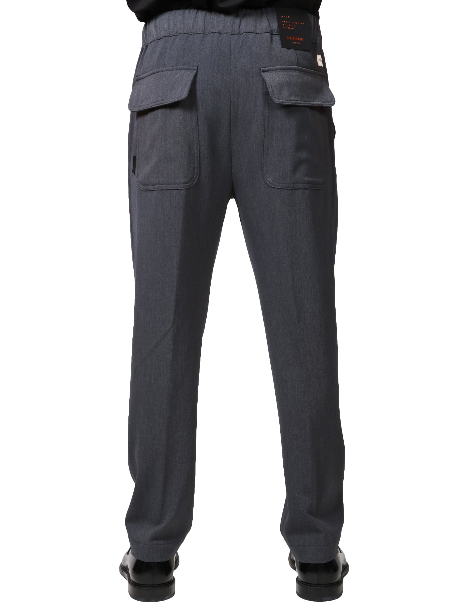 PANTALONE UOMO OFFICINA 36 BONNIE GRIGIO CON COULISSE E TASCHE POSTERIORI CON PATTA A GAMBA DRITTA