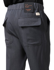 PANTALONE UOMO OFFICINA 36 BONNIE GRIGIO CON COULISSE E TASCHE POSTERIORI CON PATTA A GAMBA DRITTA