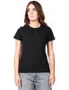 T-shirt donna pinko nera in jersey di cotone a girocollo con logo love birds ricamato davanti in tono