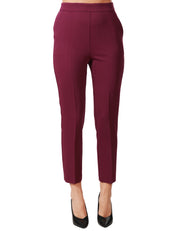 PANTALONE DONNA PINKO PARANO VINO VITA ALTA A SIGARETTA IN CADY TECNICO DI VISOCSA STRETCH