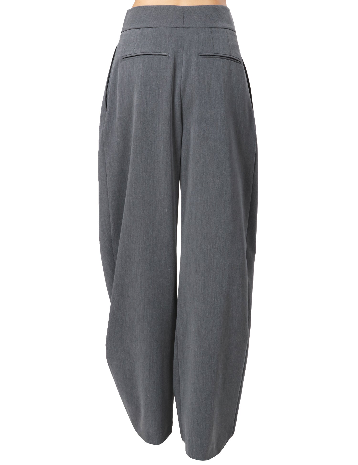 PANTALONE DONNA PINKO GRIGIO CON GAMBA AMPIA E LEGGERMENTE CURVA IN TESSUTO FLUIDO DI MISTO VISCOSA STRETCH