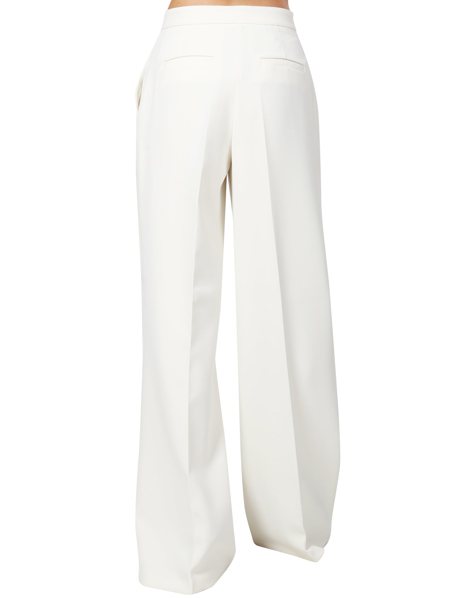 PANTALONE DONNA PINKO BIANCO A PALAZZO CON PIEGA CENTRALE SIA DAVANTI CHE DIETRO IN CRèPE STRETCH