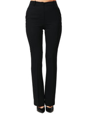 PANTALONE DONNA PINKO PUNTINA NERO A ZAMPA IN CADY TECNICO