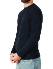 MAGLIONE UOMO ROBERTO COLLINA BLU NAVY GIROCOLLO IN MISTO LANA