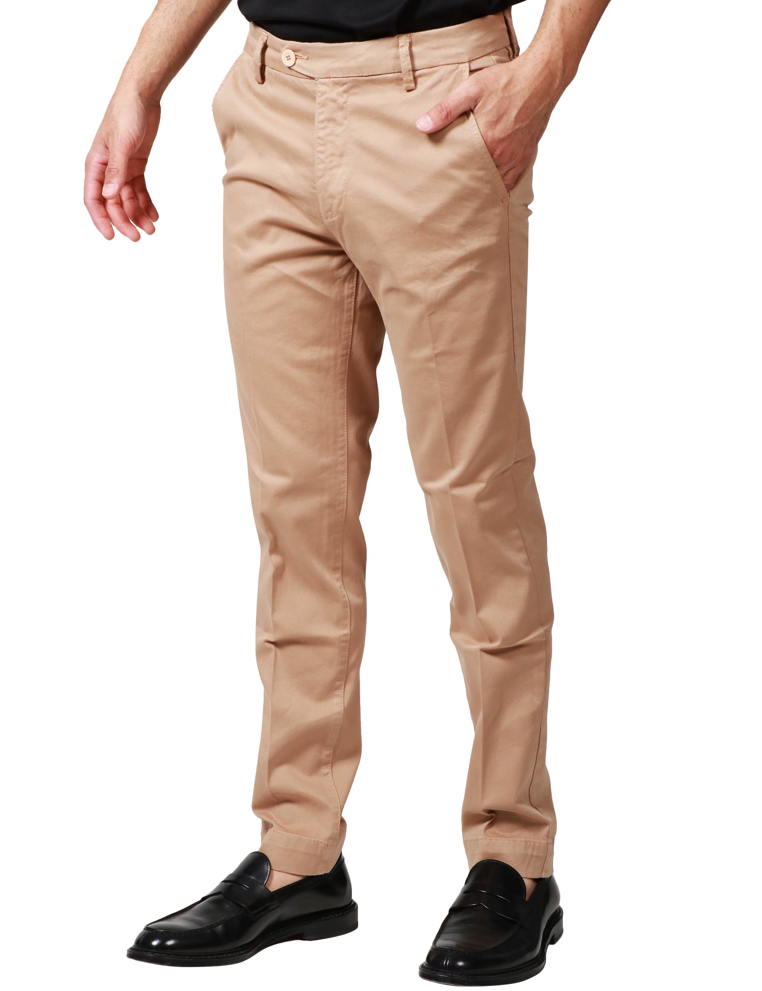 PANTALONE UOMO SAINT ETIENNE IN GABARDINE BEIGE