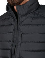 GILET UOMO SAVE THE DUCK RHUS NERO IDROREPELLENTE COLLO IN PIEDI E ZIP CON TASCHE LATERALI IN POLIESTERE RICICLATO