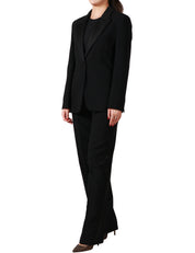 TAILLEUR DONNA NERO SEVENTY COMPOSTO DA GIACCA MONOPETTO E PANTALONE DRITTO SLIM IN DOPPIO POLY BISTRETCH