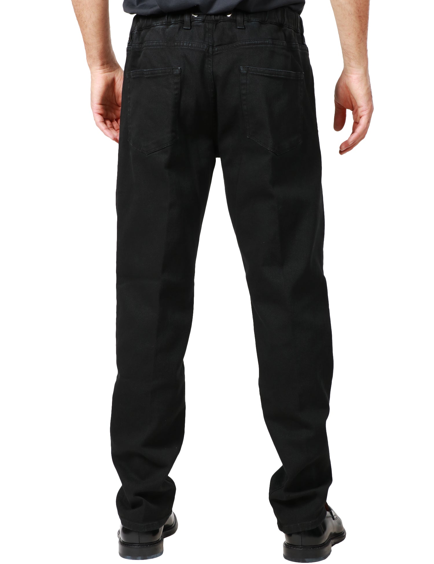 PANTALONE UOMO WHITESAND COLIN NERO 5 TASCHE CON CINTURA IN VITA REGOLABILE IN COTONE STRETCH