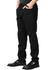 PANTALONE UOMO WHITESAND COLIN NERO 5 TASCHE CON CINTURA IN VITA REGOLABILE IN COTONE STRETCH