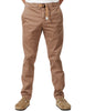 Pantalone uomo whitesand tabacco con cintura gros grain in vita