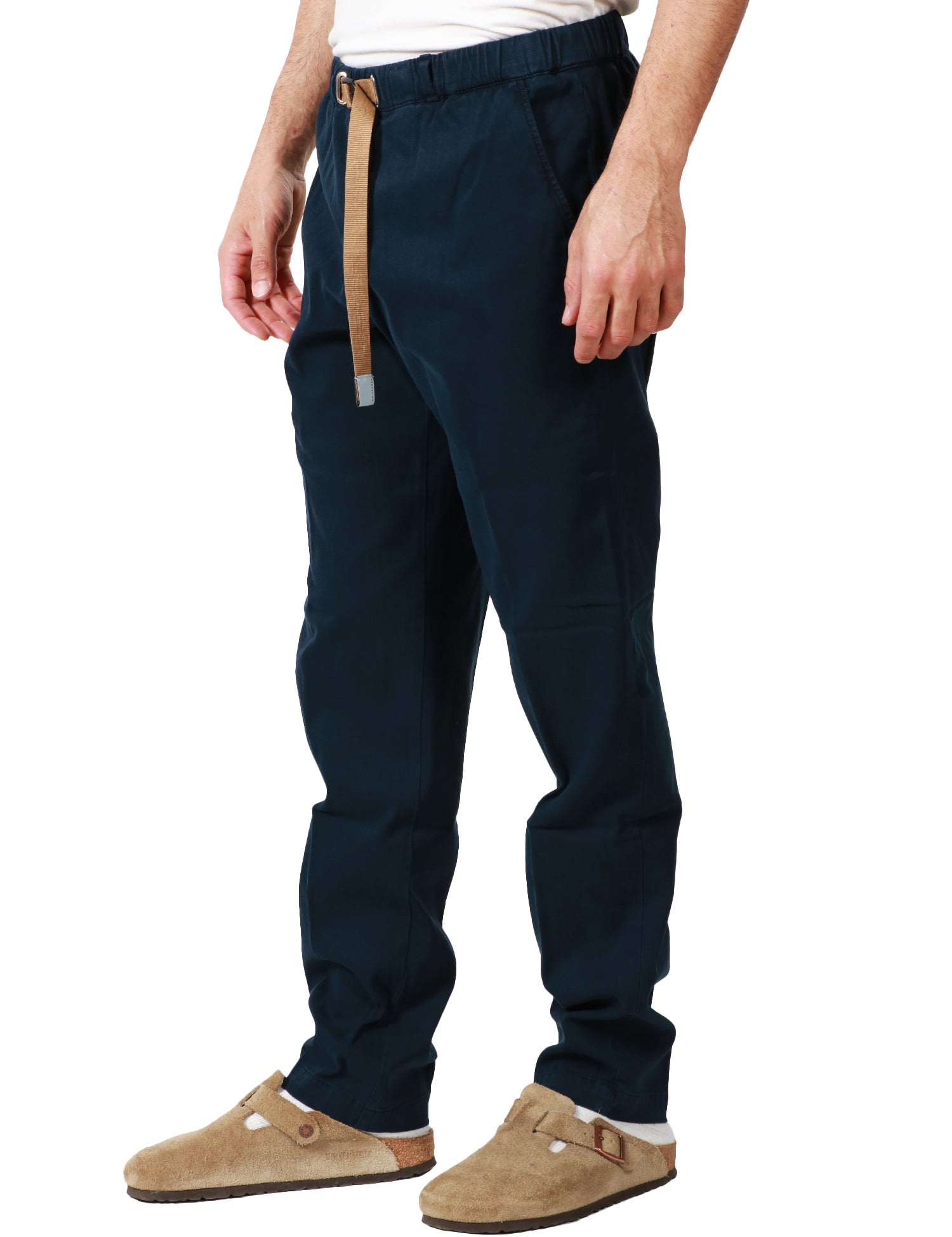 PANTALONE UOMO WHITESAND DENIM BLU CON CINTURA GROS GRAIN A CONTRASTO IN VITA