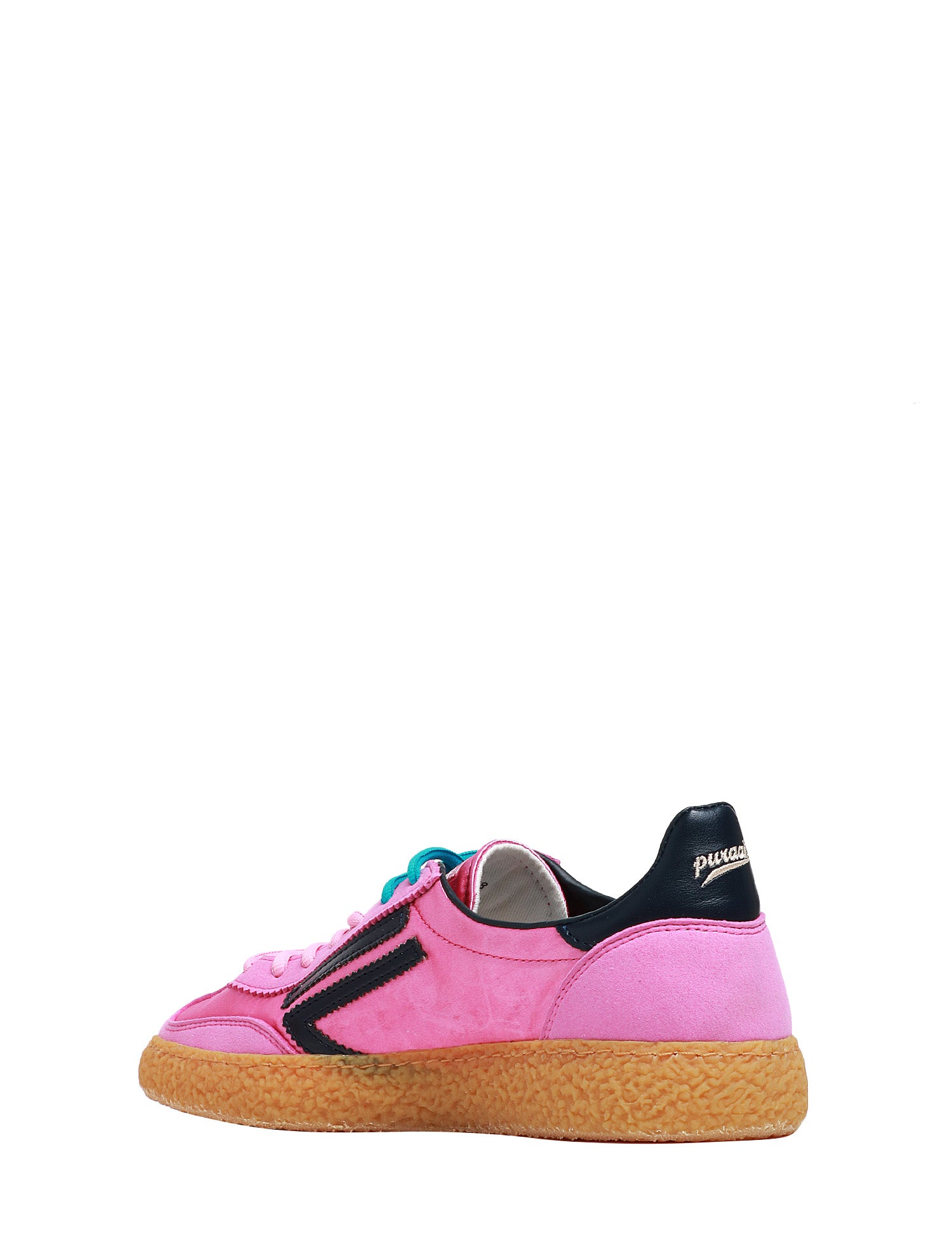 SCARPA DONNA PURAAI XS SATIN WILD STRAWBERRY ROSA/NERO CON TESSUTO SATIN 100% VEGAN