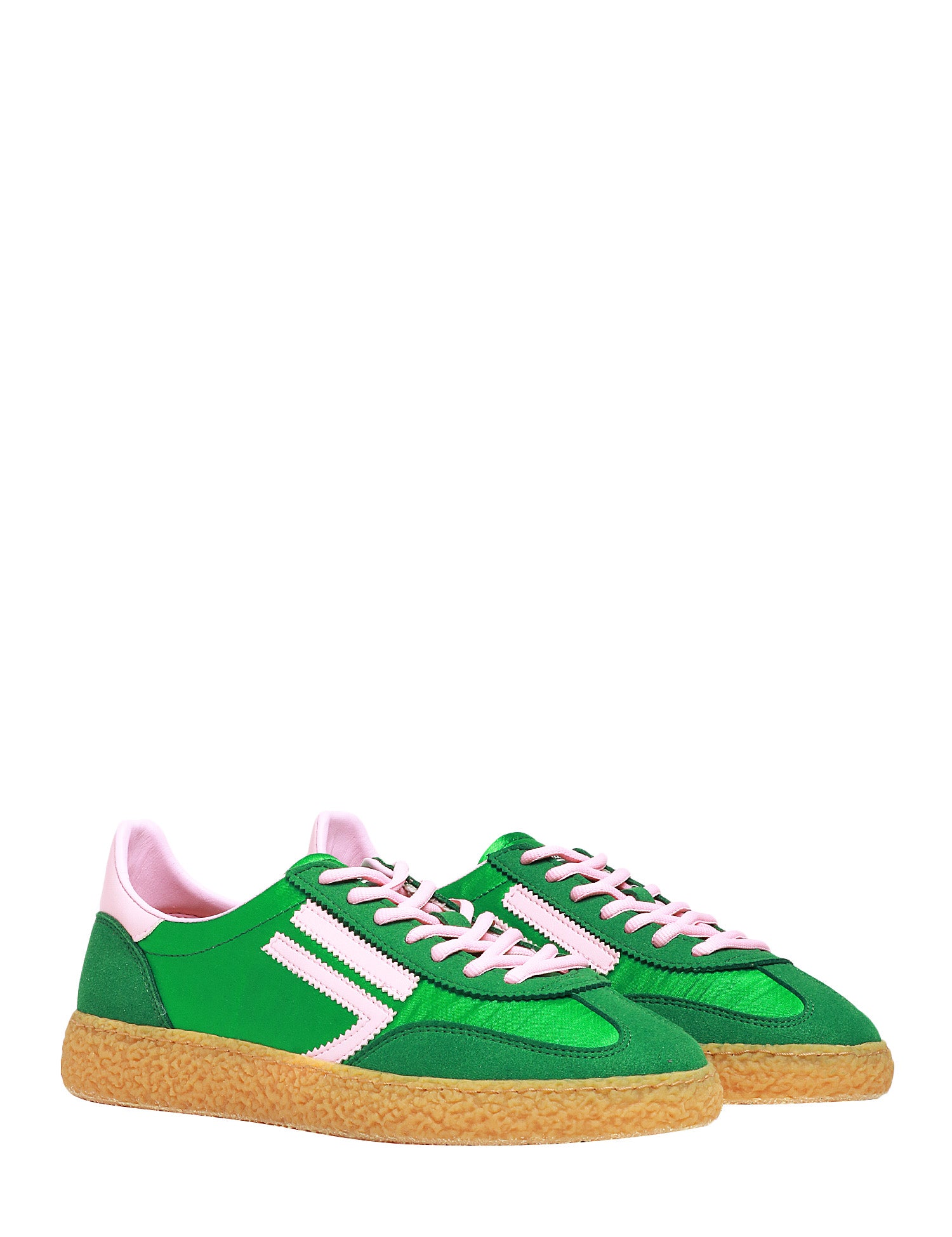 SCARPA DONNA PURAAI EDEN VERDE/ROSA IN TESSUTO E CAMOSCIO 100% VEGAN