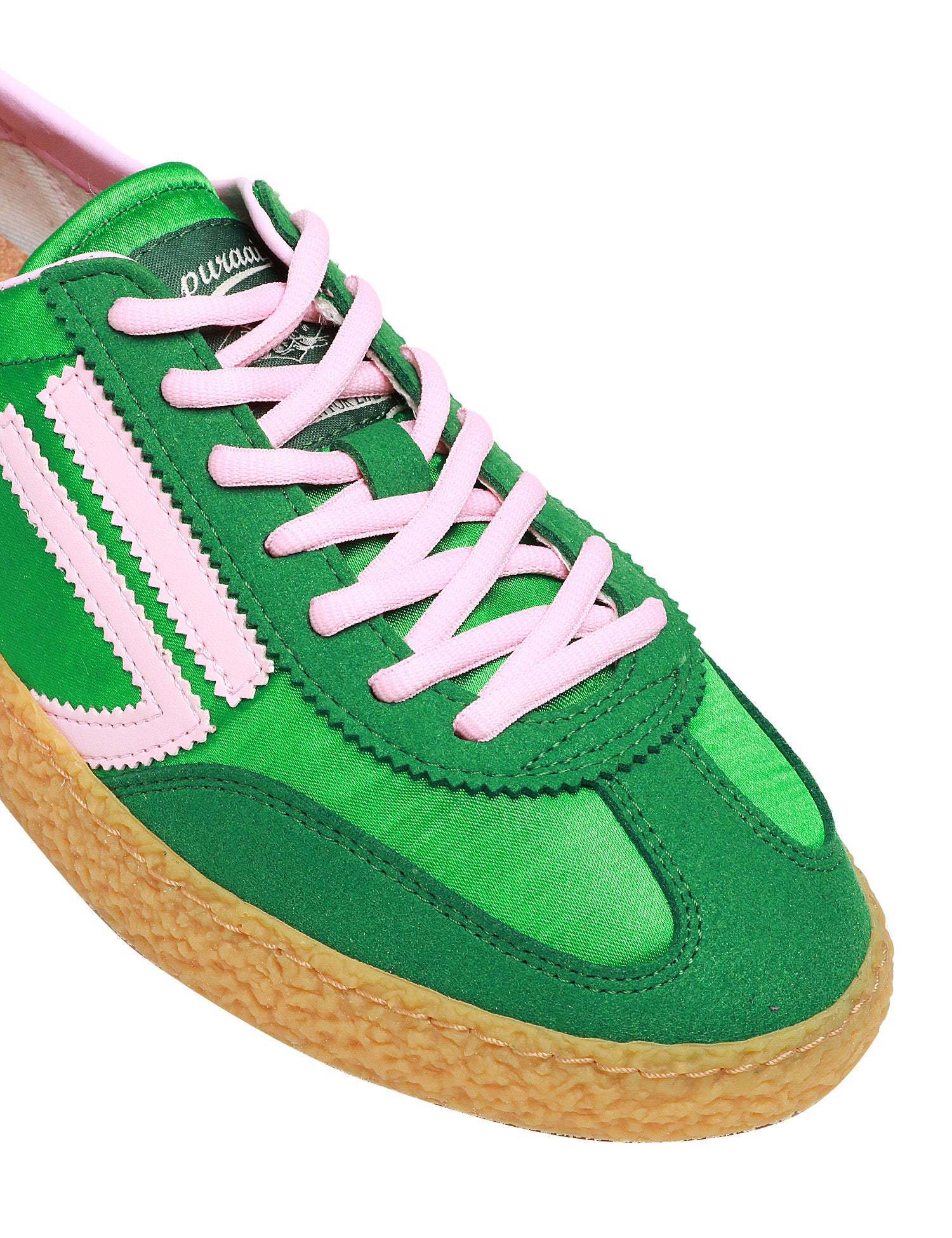 SCARPA DONNA PURAAI EDEN VERDE/ROSA IN TESSUTO E CAMOSCIO 100% VEGAN